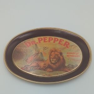 Dr. Pepper King Of Beverage Vintage Oval Tray 1979 Metal Made In USA
